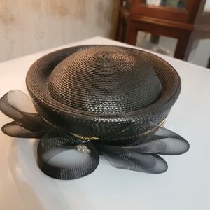 Women's black dress hat